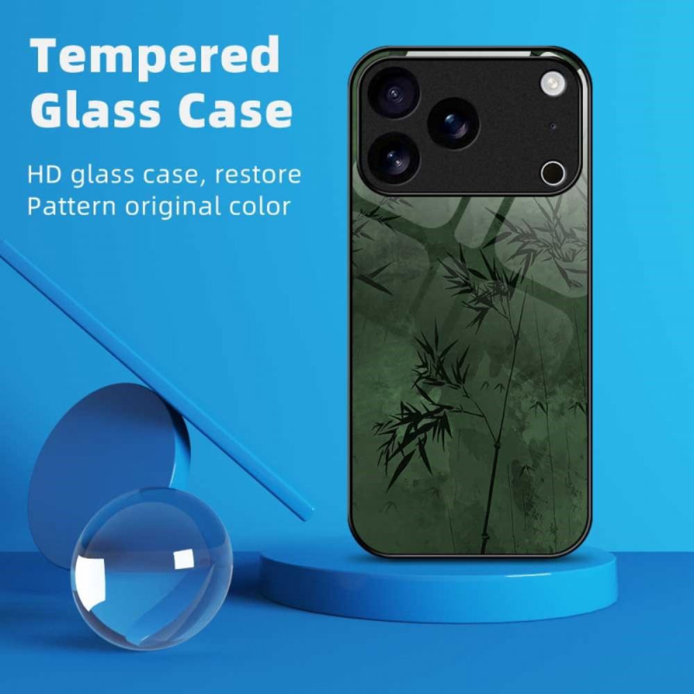 Kryt Na iPhone 17 Pro Max Tvrzené Sklo S Květinovým Vzorem