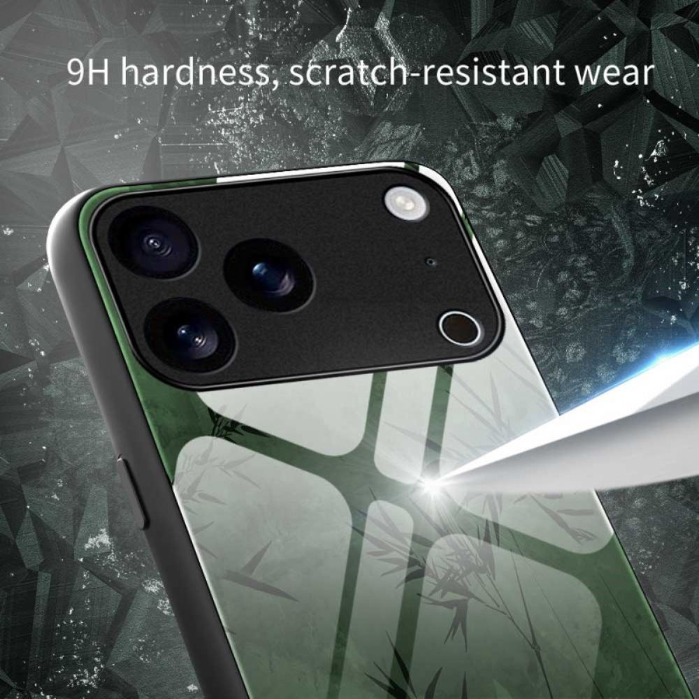 Kryt Na iPhone 17 Pro Max Tvrzené Sklo S Květinovým Vzorem