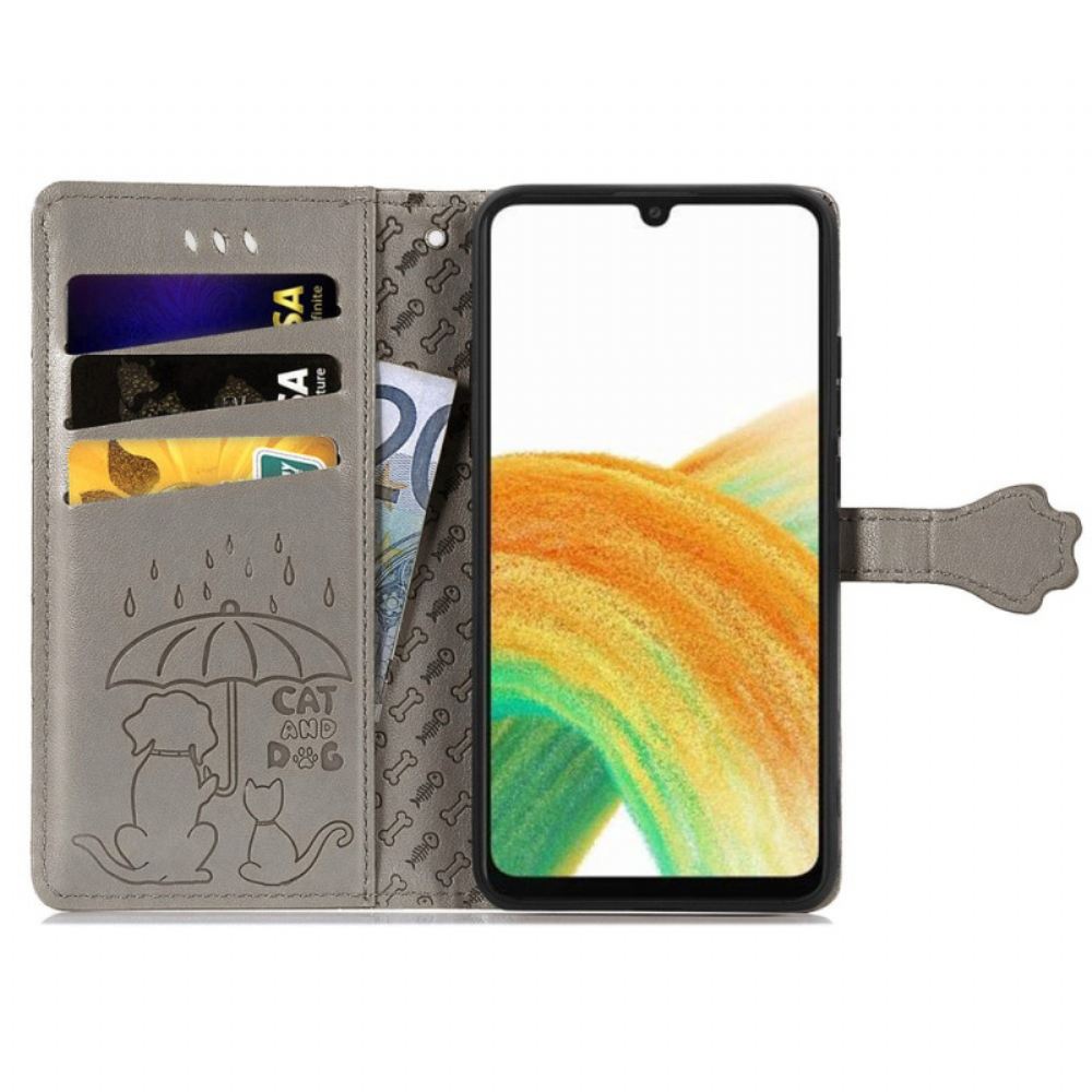 Flipové Pouzdro Na Samsung Galaxy A13 Animovaná Zvířata