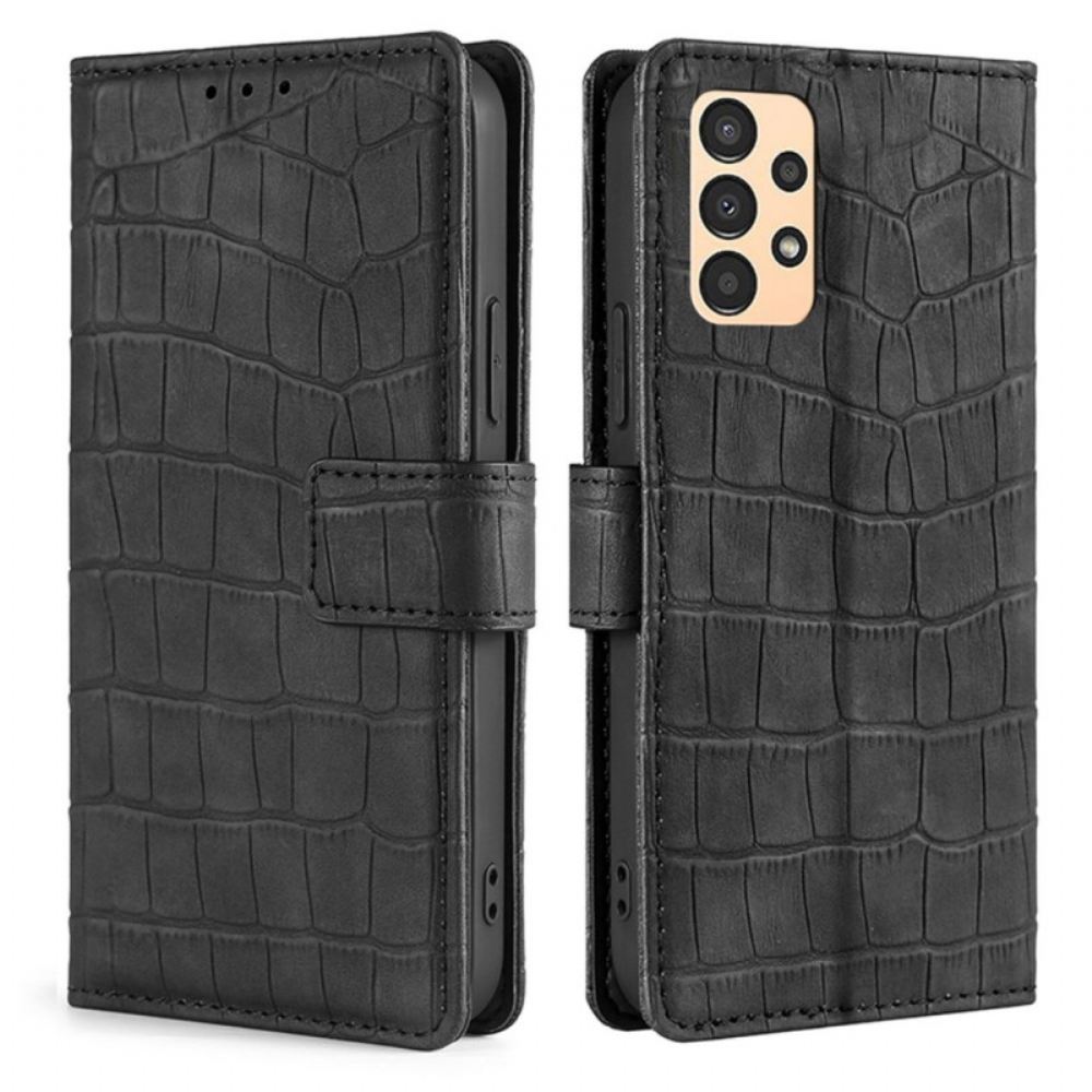 Flipové Pouzdro Na Samsung Galaxy A13 Efekt Krokodýlí Kůže