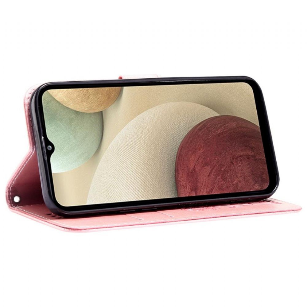 Flipové Pouzdro Na Samsung Galaxy A13 Na Lana Romantické Strappy Roses