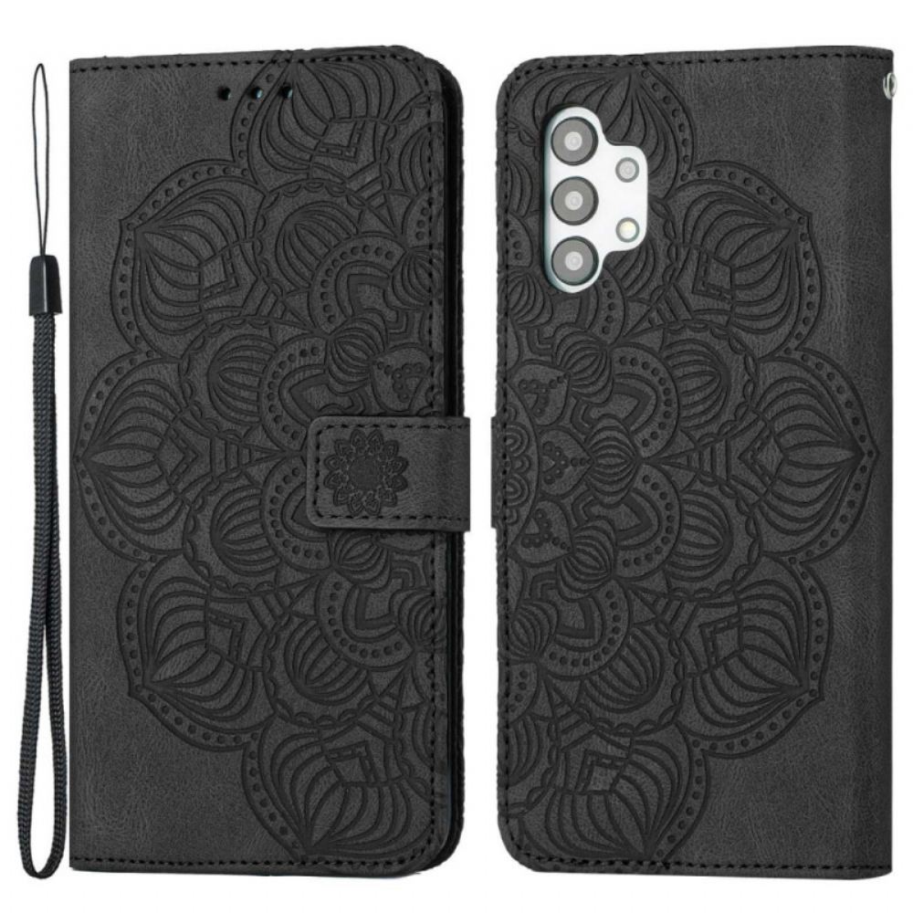 Kožené Pouzdro Na Samsung Galaxy A13 Na Lana Vintage Strappy Mandala
