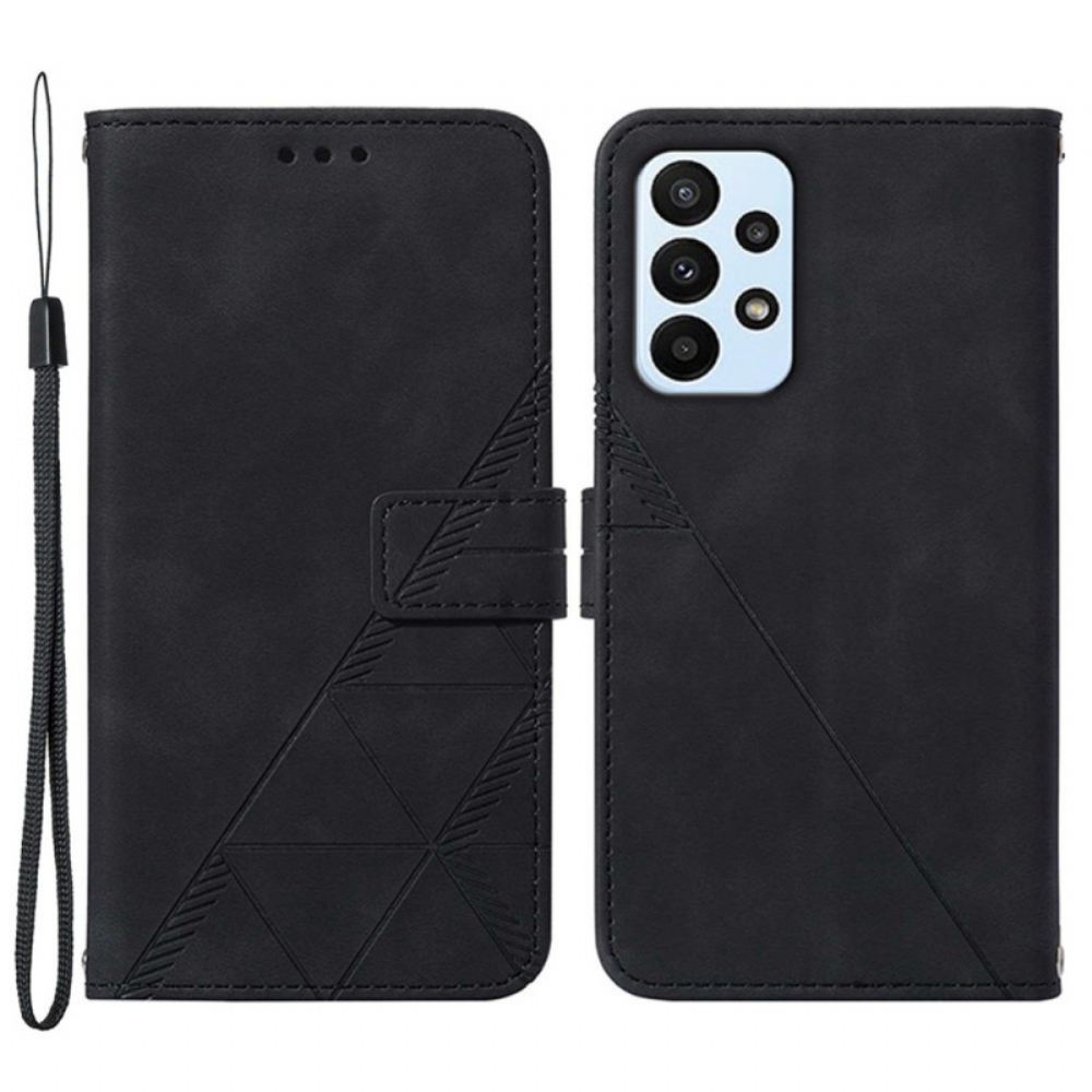 Kožené Pouzdro Na Samsung Galaxy A13 Vzor S Páskem