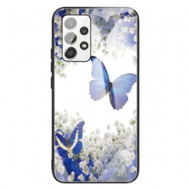 Kryt Na Samsung Galaxy A13 Design Motýlků Z Tvrzeného Skla