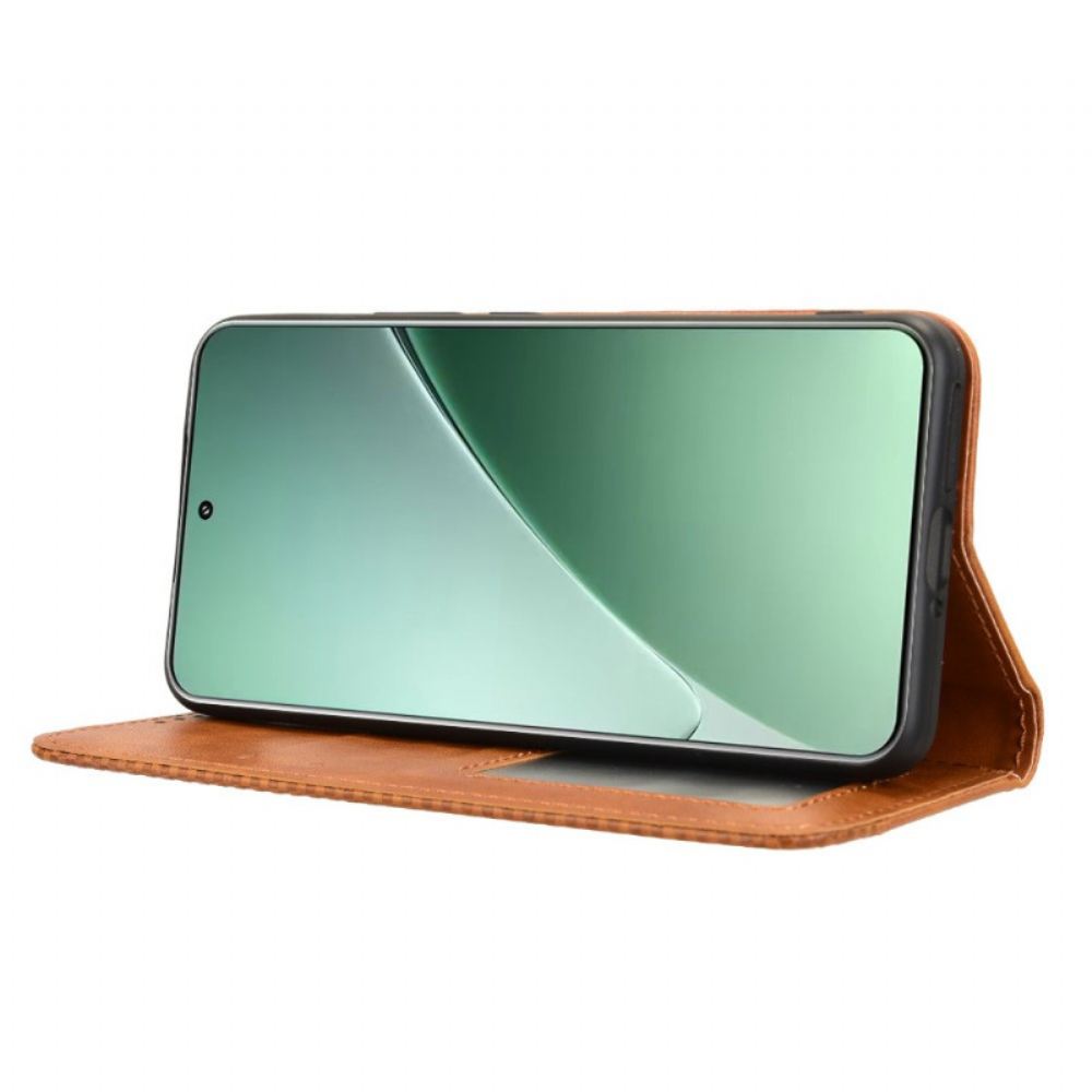 Kožené Pouzdro Folio Xiaomi 15 Pro Vintage Okraj