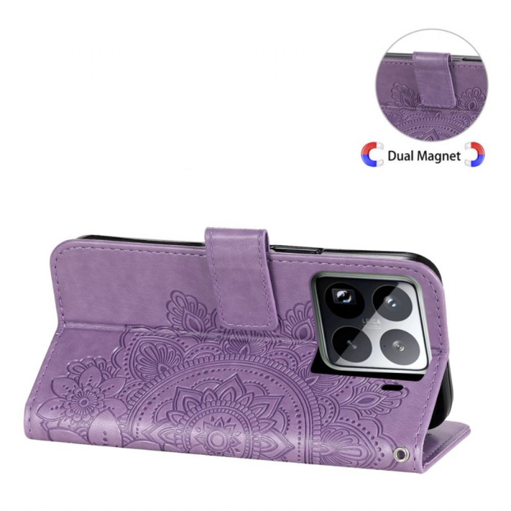 Kožený Kryt Na Xiaomi 15 Pro Mandalový Potisk