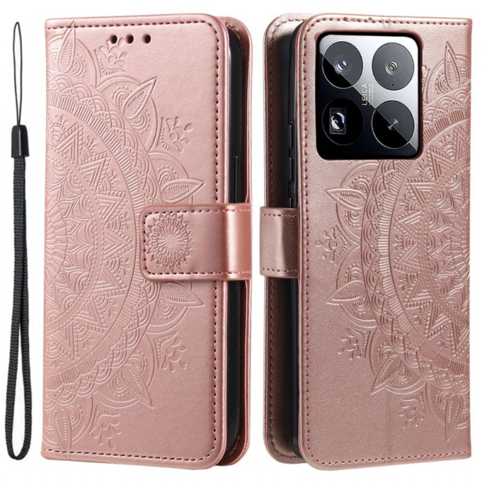 Kožený Kryt Na Xiaomi 15 Pro Sluneční Mandala