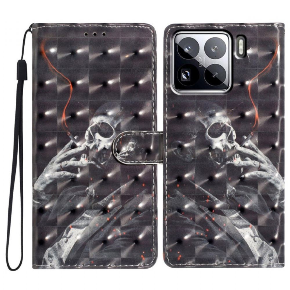 Kožený Kryt Xiaomi 15 Pro 3d Kouřící Kostra