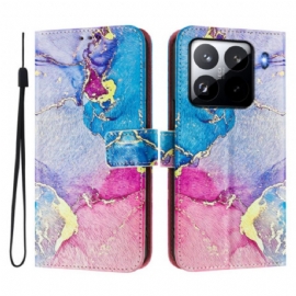 Kožený Kryt Xiaomi 15 Pro Barevný Mramor