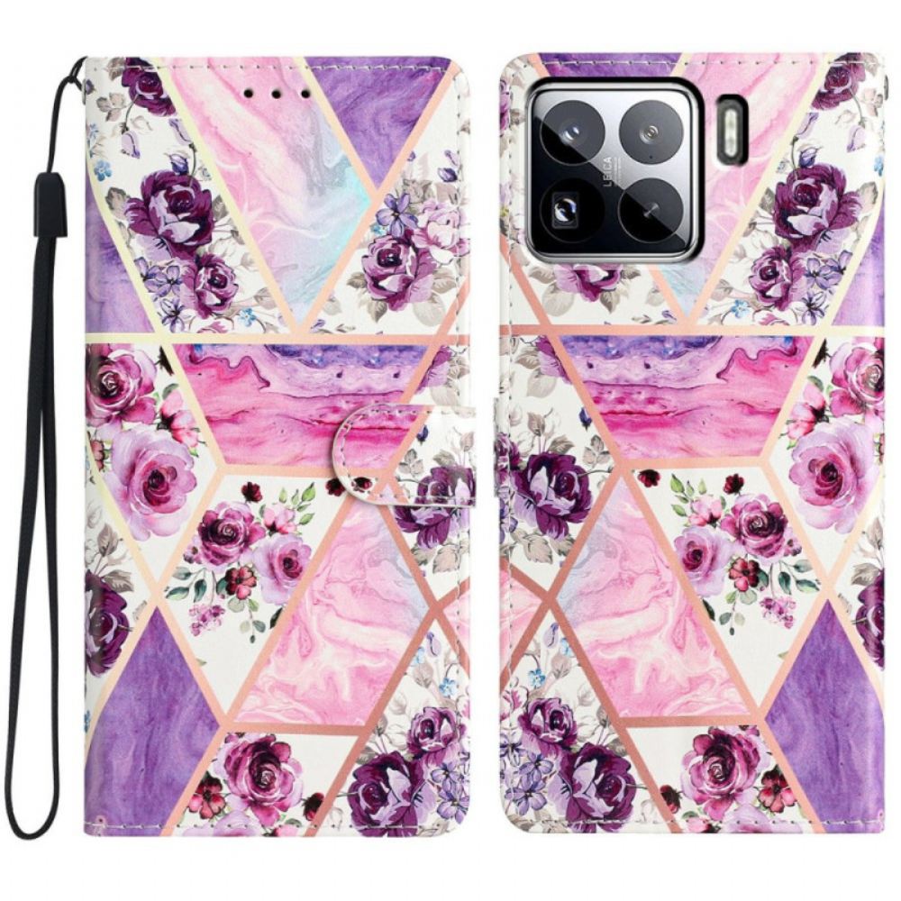 Kožený Kryt Xiaomi 15 Pro Fialový Mramor