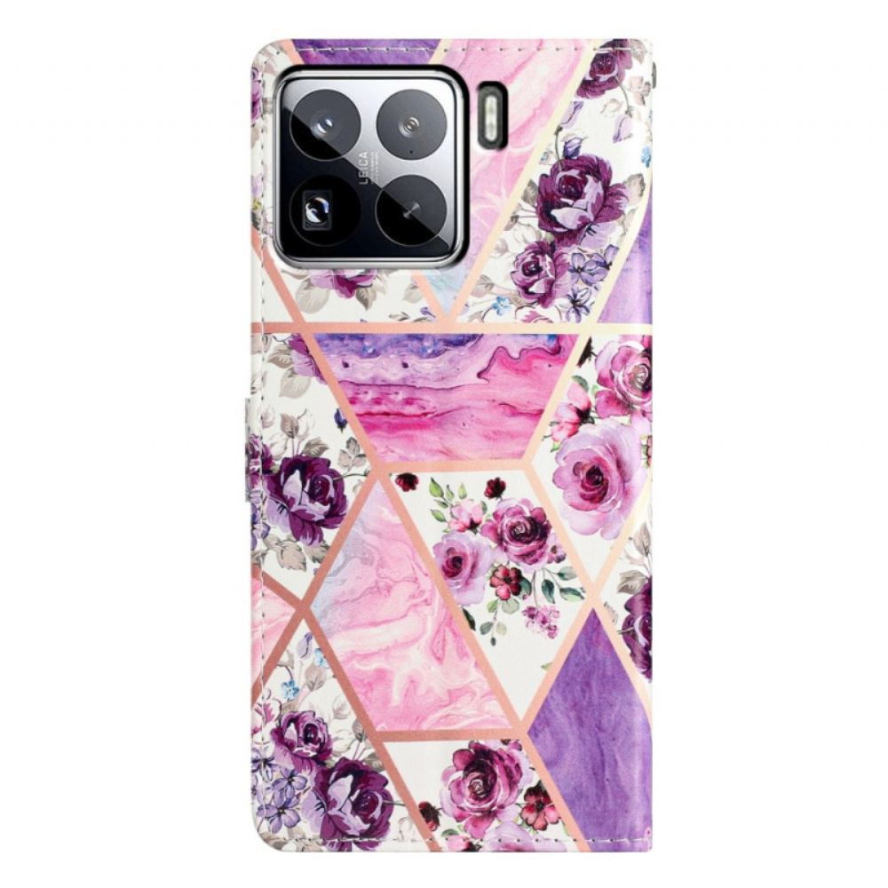 Kožený Kryt Xiaomi 15 Pro Fialový Mramor