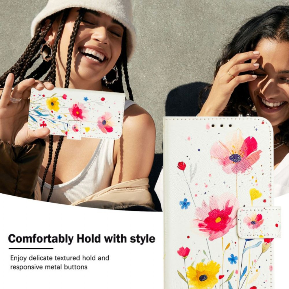 Kožený Kryt Xiaomi 15 Pro Květinový Vzor