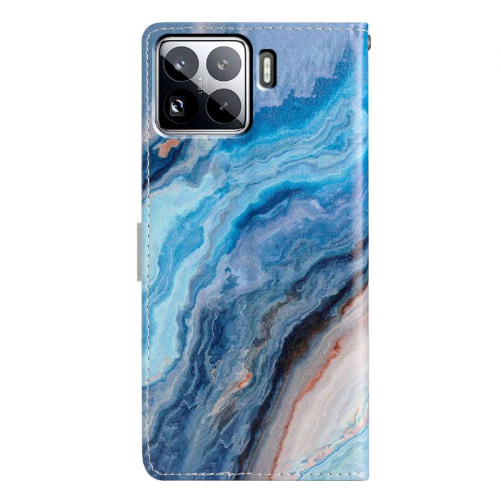 Kožený Kryt Xiaomi 15 Pro Modrý Mramor