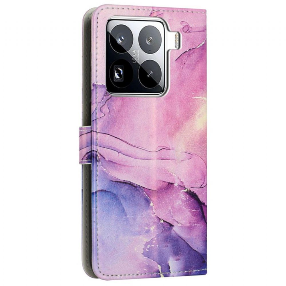 Kožený Kryt Xiaomi 15 Pro Mramorový Efekt