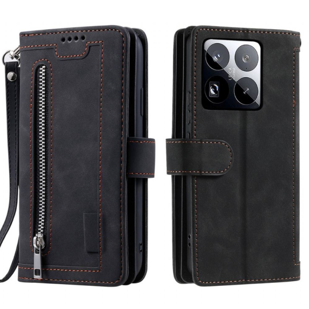 Kožený Kryt Xiaomi 15 Pro Peněženka S 9 Přihrádkami Na Karty