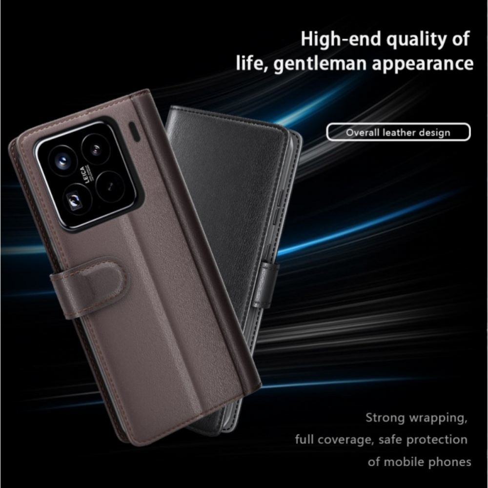 Kožený Kryt Xiaomi 15 Pro Pravá Kůže