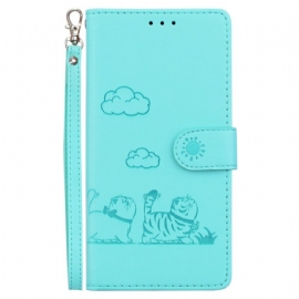 Kožený Kryt Xiaomi 15 Pro Rfid Blokování Kočičí Scény