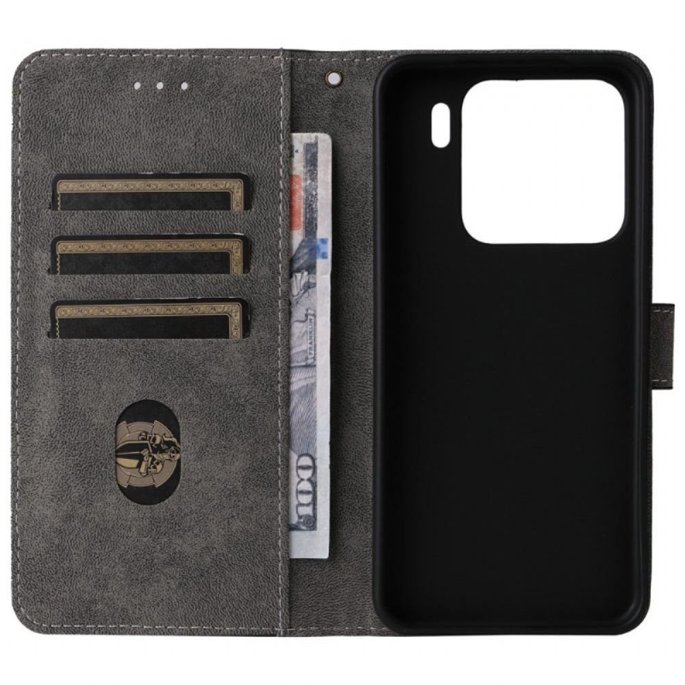 Kožený Kryt Xiaomi 15 Pro Rfid Ochrana Semišový Efekt