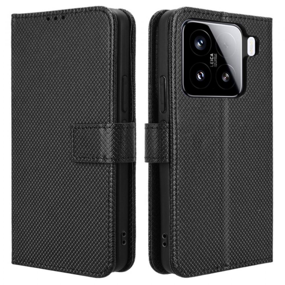 Kožený Kryt Xiaomi 15 Pro Řemínek S Puntíky