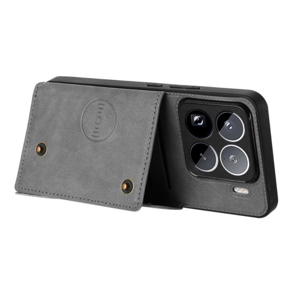 Kryt Na Xiaomi 15 Pro Pouzdro Na Karty S Koženým Efektem