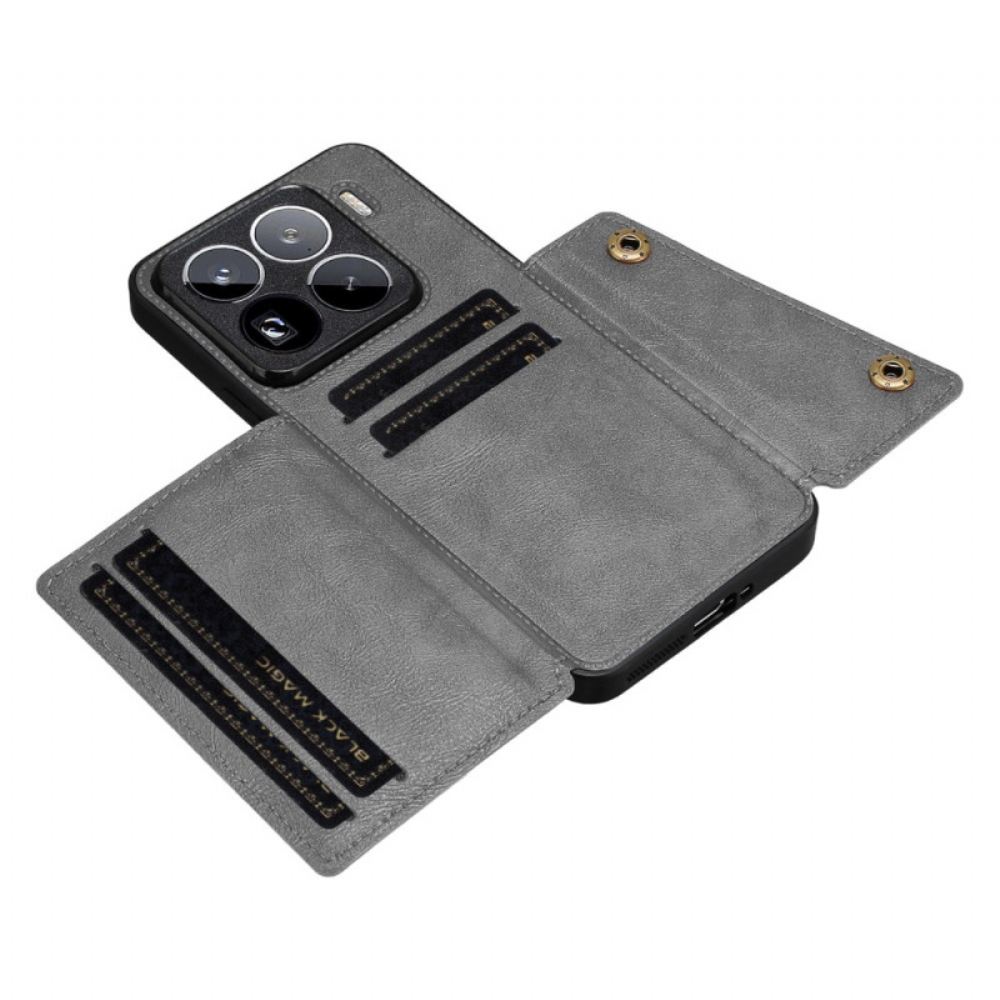 Kryt Na Xiaomi 15 Pro Pouzdro Na Karty S Koženým Efektem