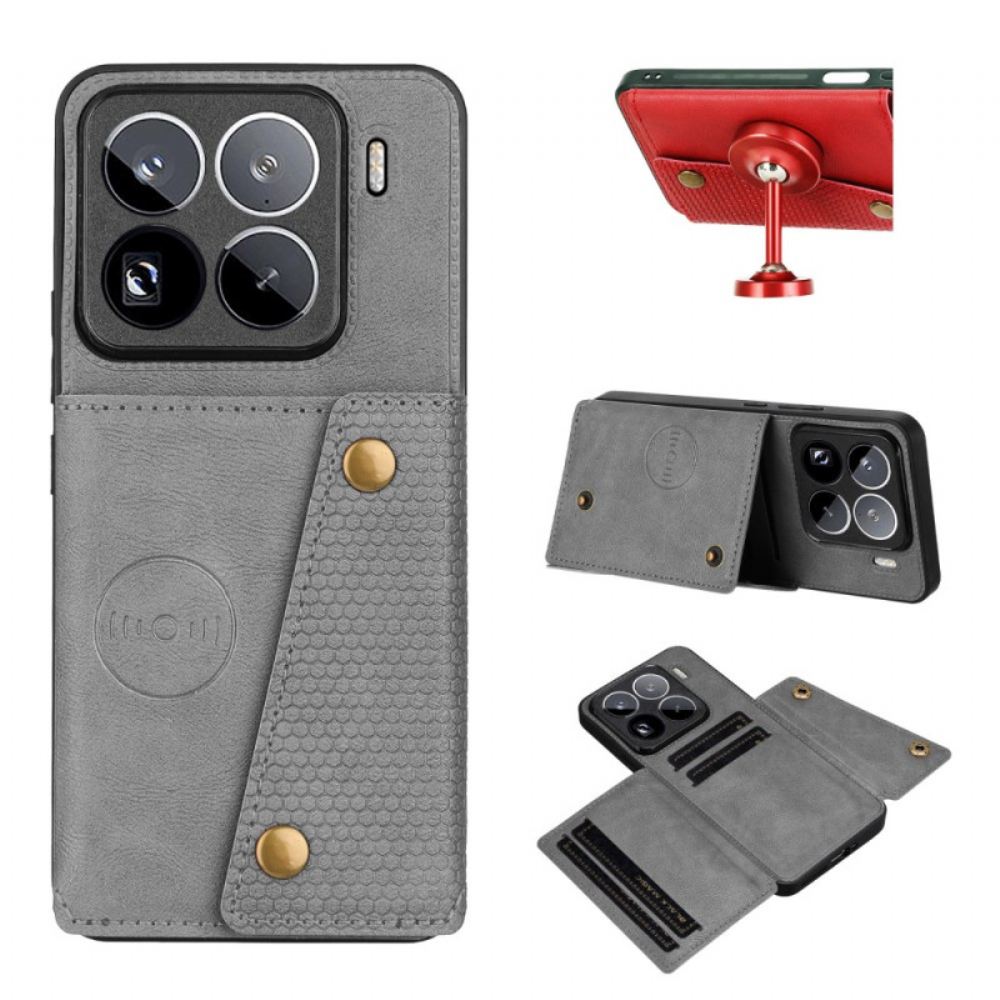 Kryt Na Xiaomi 15 Pro Pouzdro Na Karty S Koženým Efektem