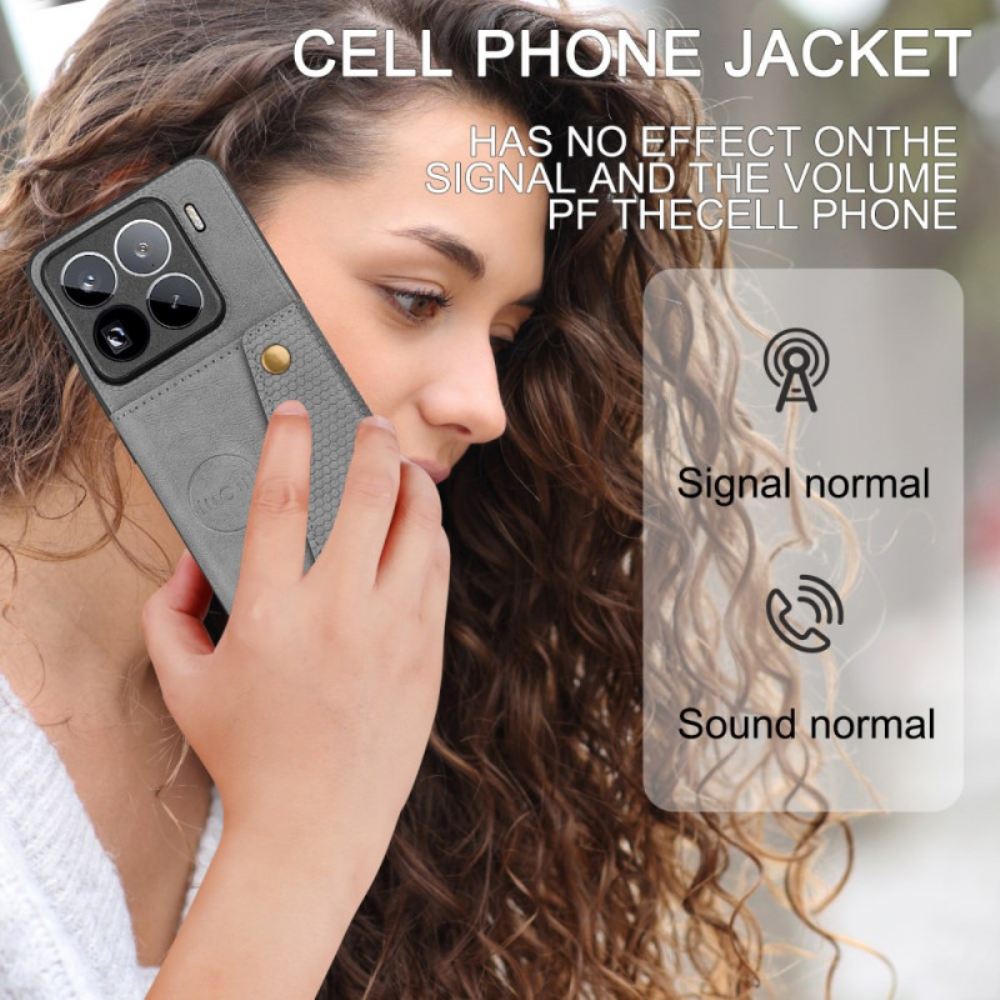 Kryt Na Xiaomi 15 Pro Pouzdro Na Karty S Koženým Efektem