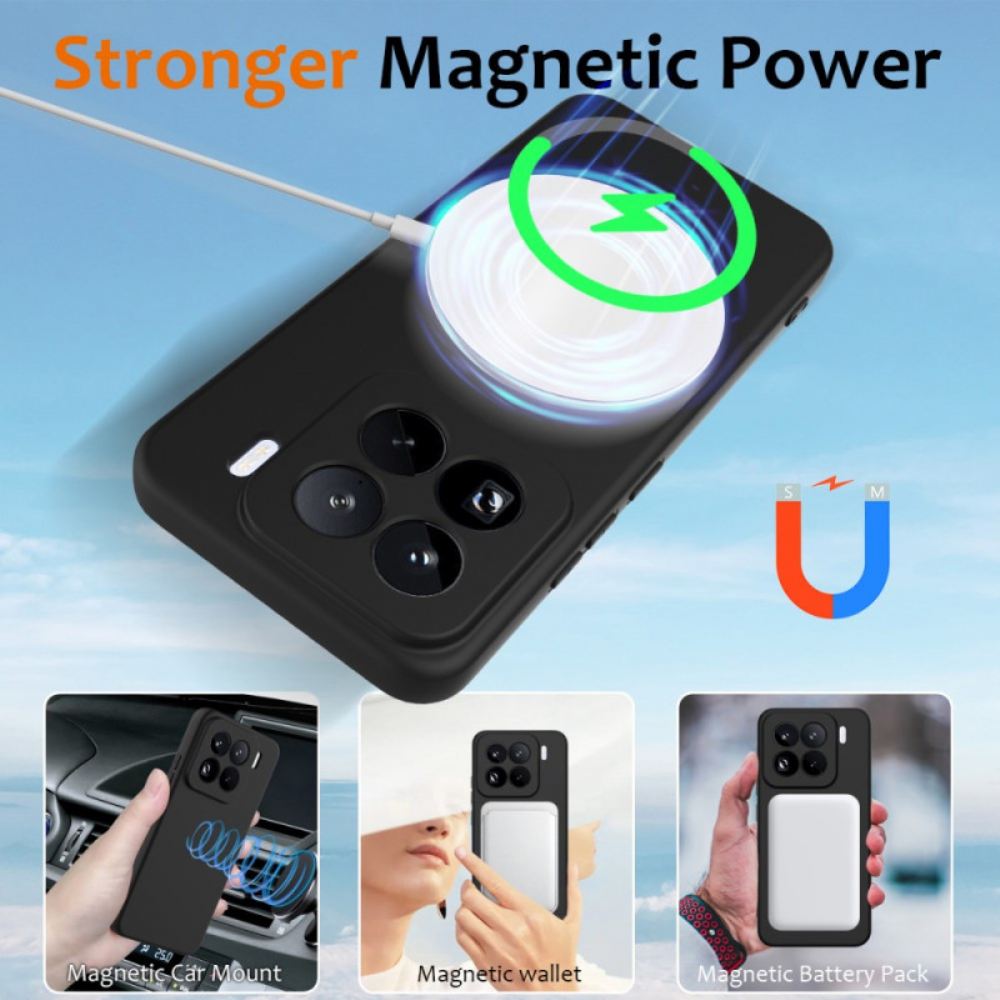 Kryt Xiaomi 15 Pro Kryty Na Mobil Magsafe Kompatibilní Tekutý Silikon S Páskem