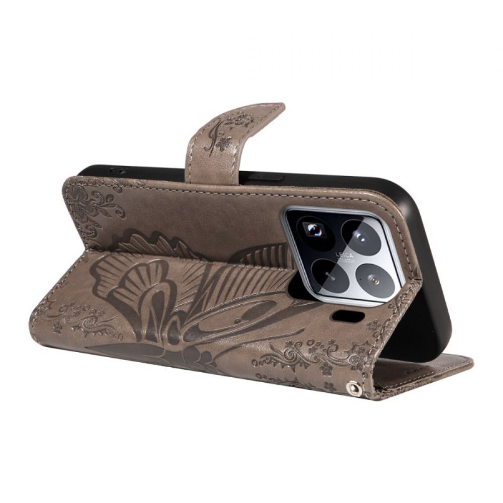 Peněženková Pouzdra Xiaomi 15 Pro Kryty Na Mobil Motýlí Vzor