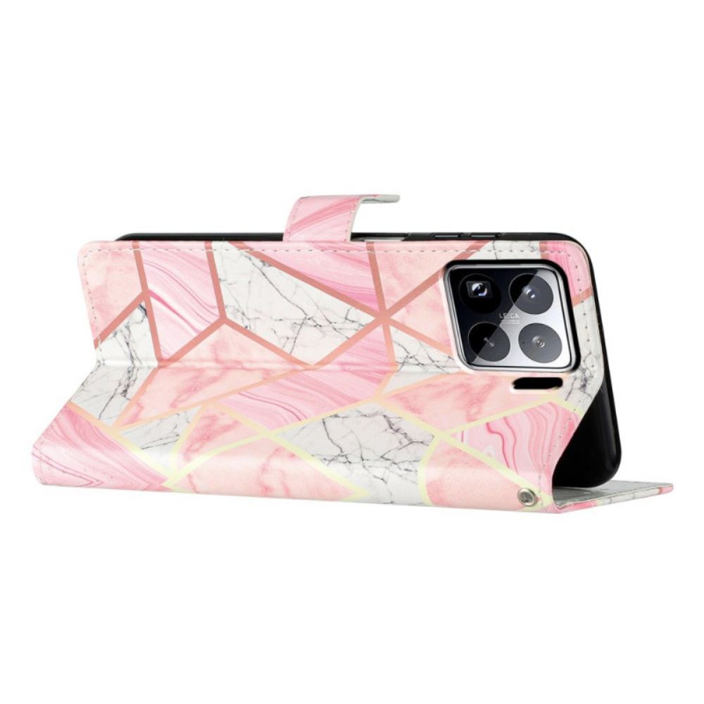 Peněženková Pouzdra Xiaomi 15 Pro Kryty Na Mobil Růžový Mramor