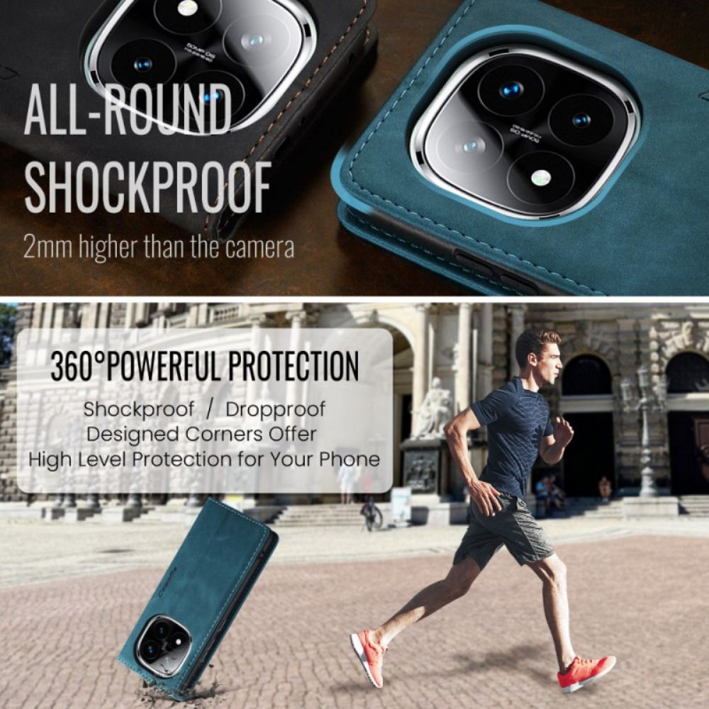 Kožené Pouzdro Folio Na Poco X7 5g Caseme Semišový Efekt