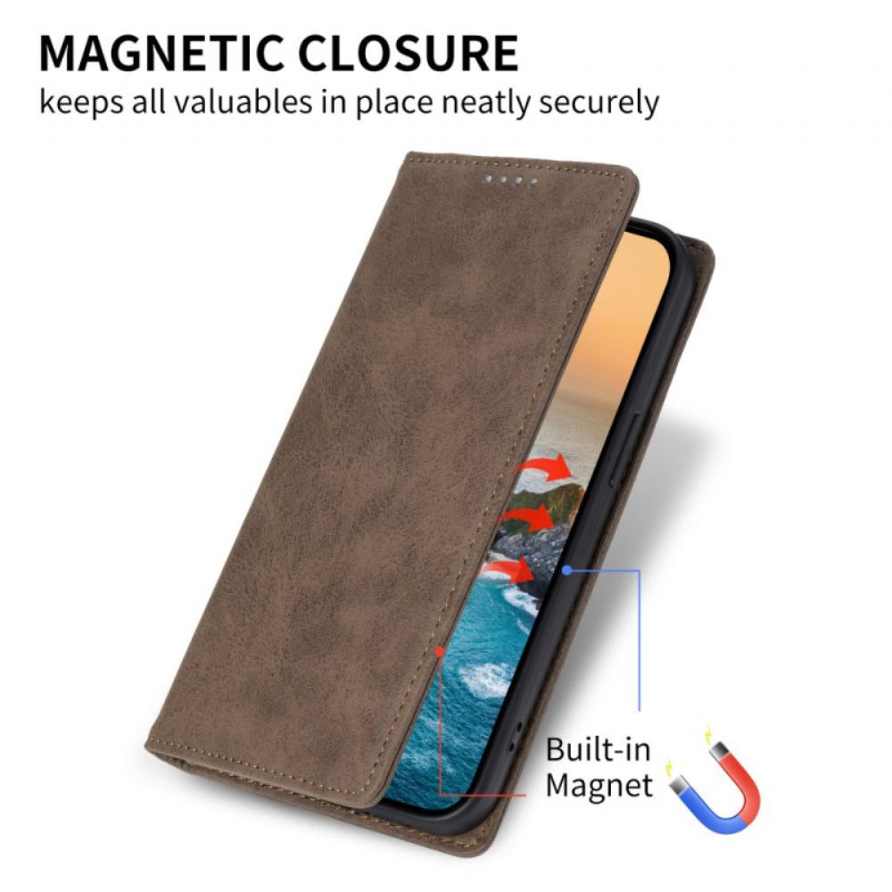 Kožené Pouzdro Folio Poco X7 5g Efekt Vintage Kůže