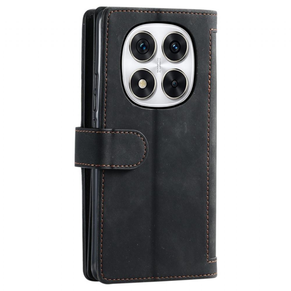 Kožený Kryt Na Poco X7 5g 9 Přihrádek Na Karty