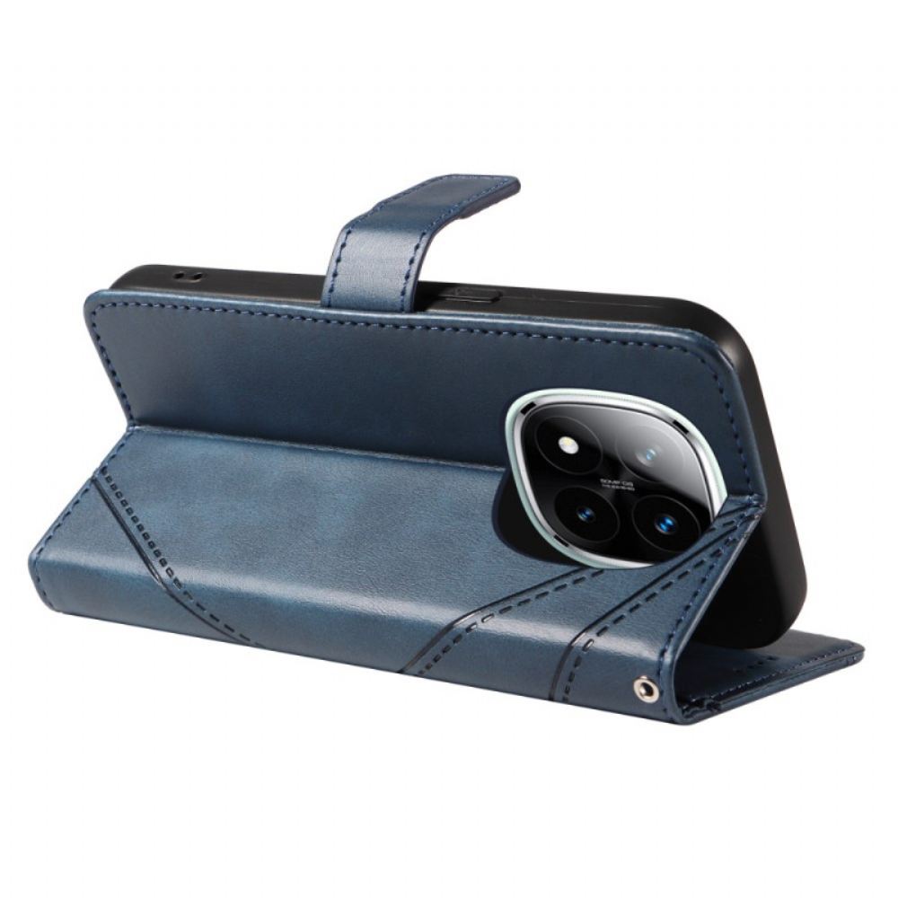 Kožený Kryt Na Poco X7 5g Dvoubarevný Pruh S Páskem