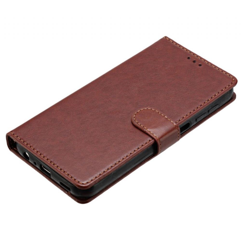 Kožený Kryt Na Poco X7 5g Obyčejná Umělá Kůže S Řemínkem