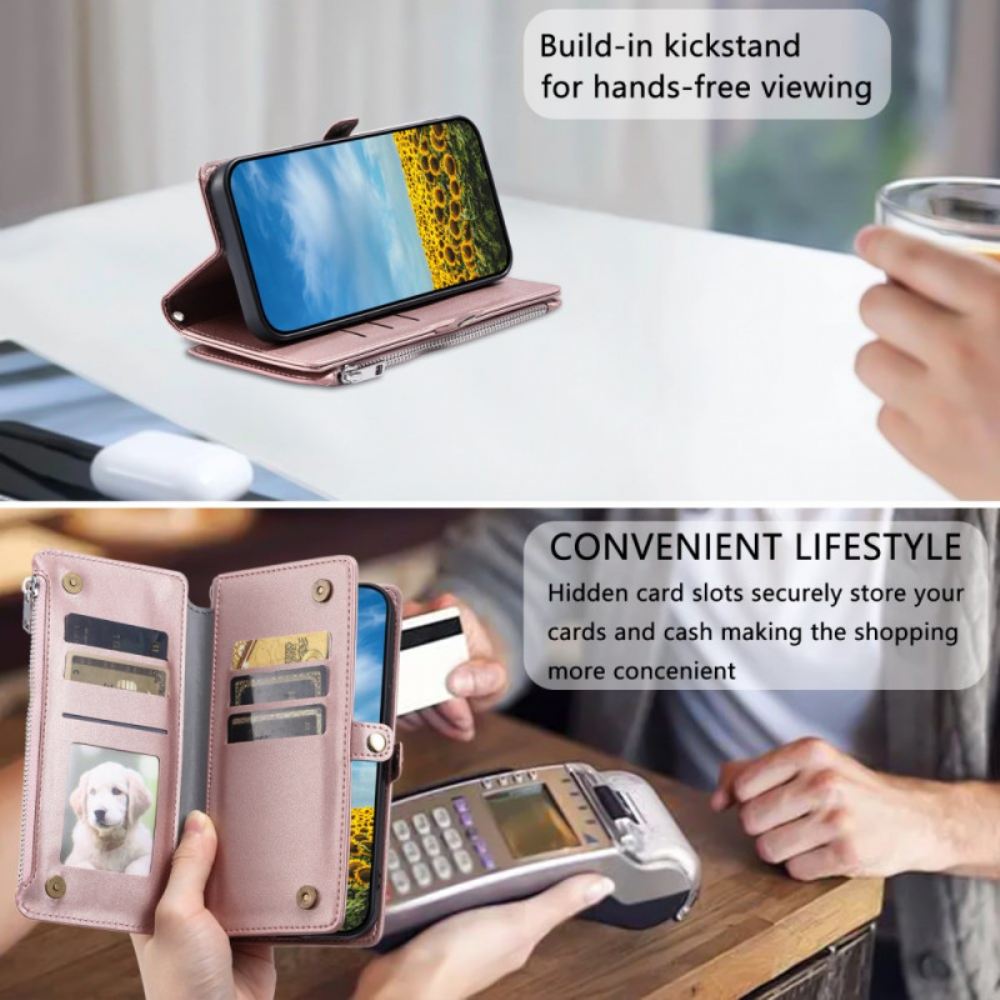 Kožený Kryt Na Poco X7 5g Peněženka A Šňůrka Na Krk