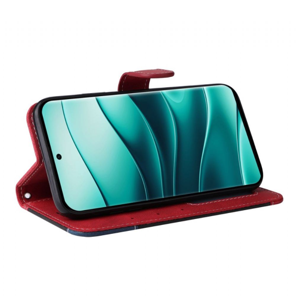 Kožený Kryt Na Poco X7 5g Trikolóra S Páskem