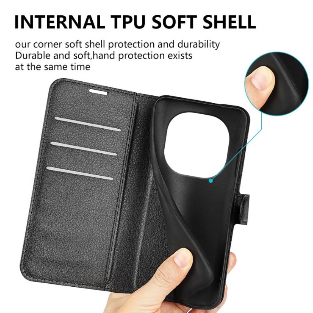 Kožený Kryt Poco X7 5g Klasická Umělá Kůže Liči