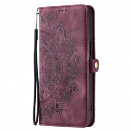 Kožený Kryt Poco X7 5g Semišový Efekt Mandaly