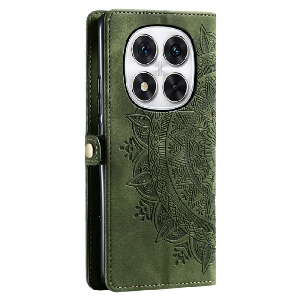 Kožený Kryt Poco X7 5g Semišový Efekt Mandaly