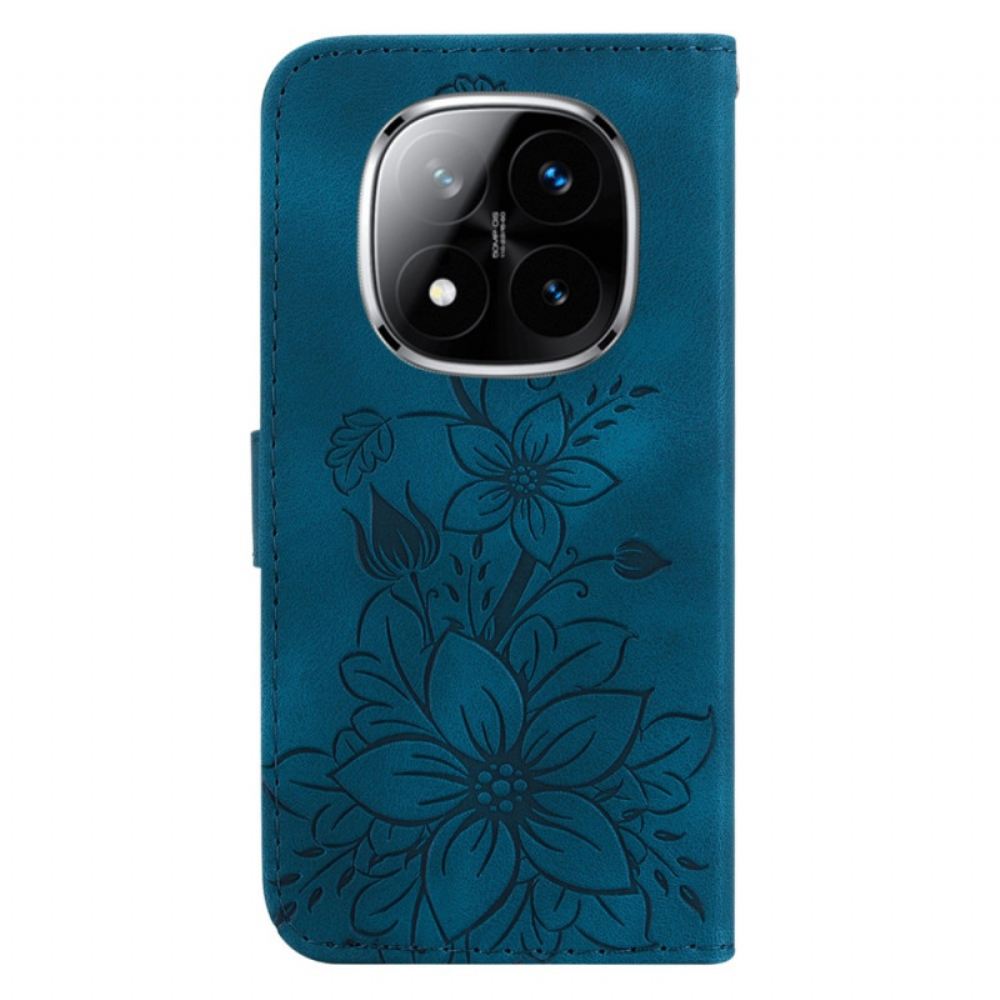 Kožený Kryt Poco X7 5g Vzor Lilie