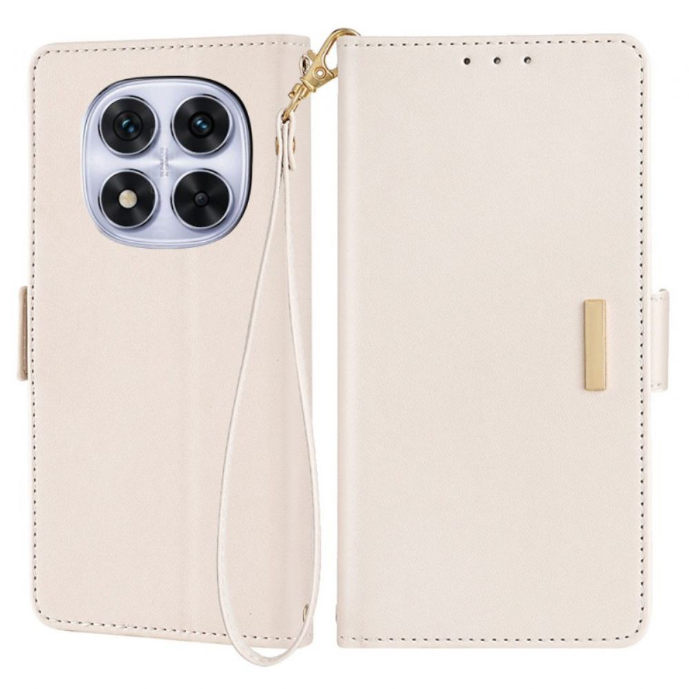 Kožený Kryt Poco X7 5g Zlatá Spona