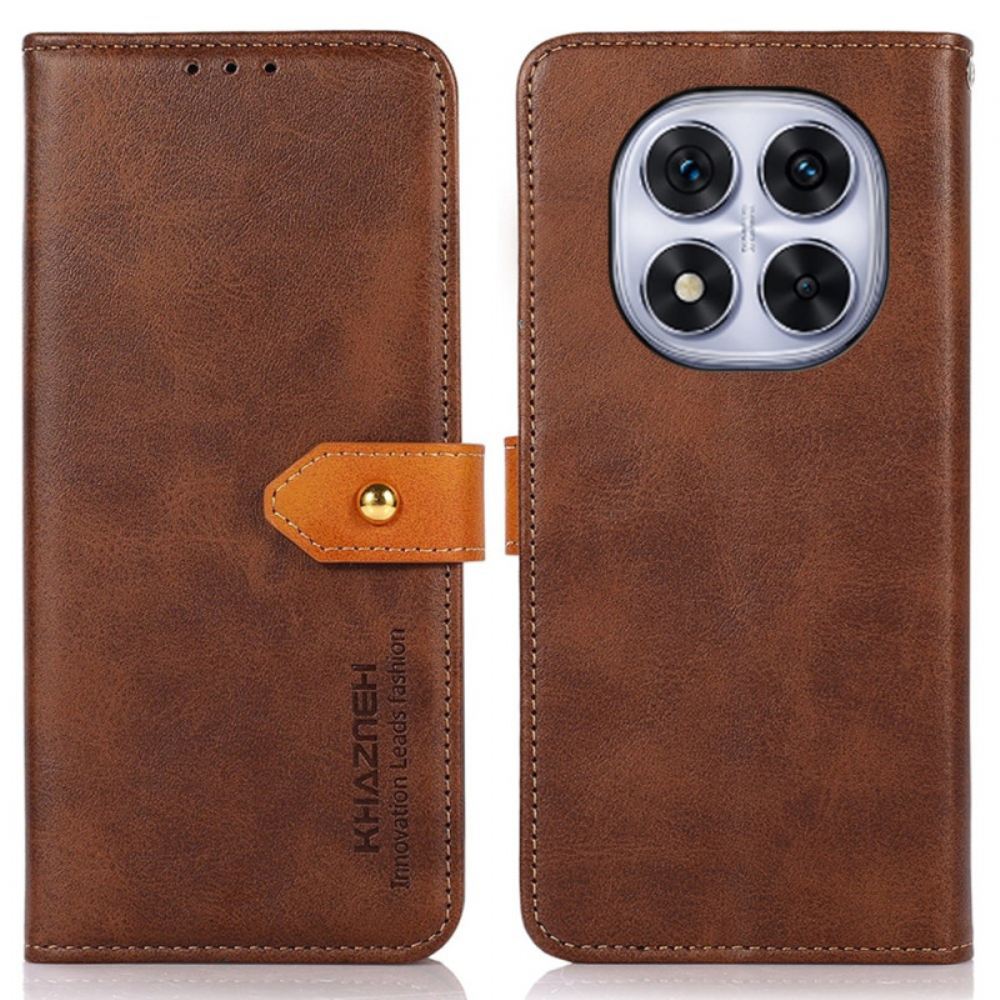 Kožený Kryt Poco X7 5g Zlatá Spona Khazneh