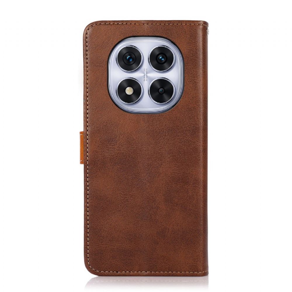 Kožený Kryt Poco X7 5g Zlatá Spona Khazneh