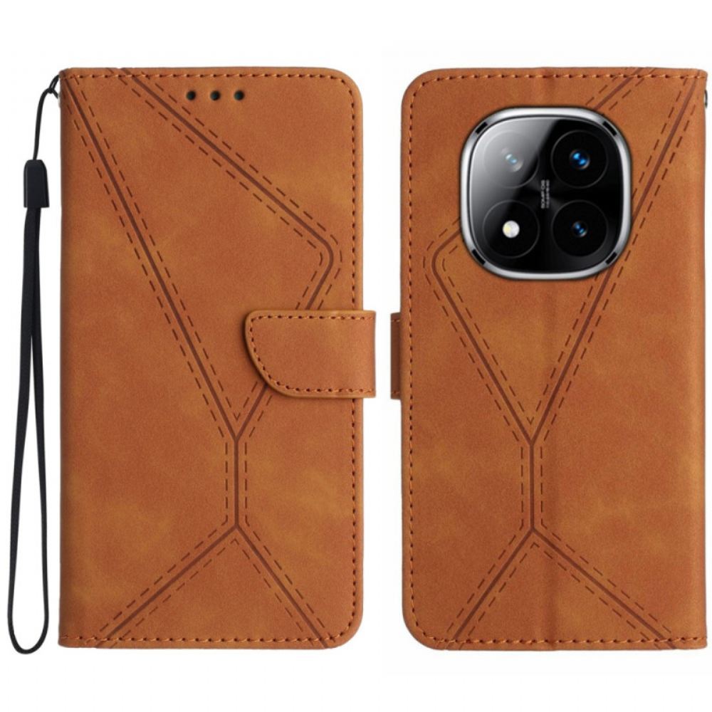 Peněženková Pouzdra Poco X7 5g Kryty Na Mobil Čáry A Čárky S Řemínkem