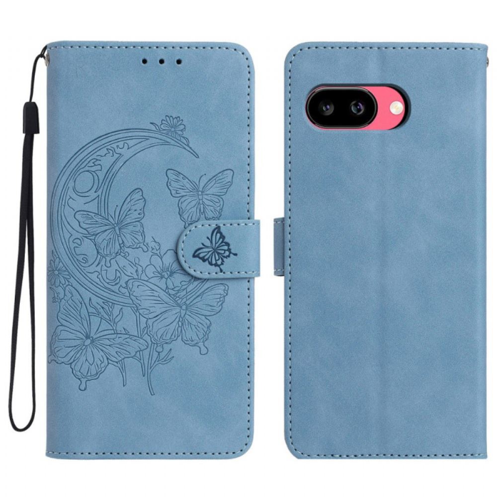 Kožený Kryt Google Pixel 10a Motýl A Květiny