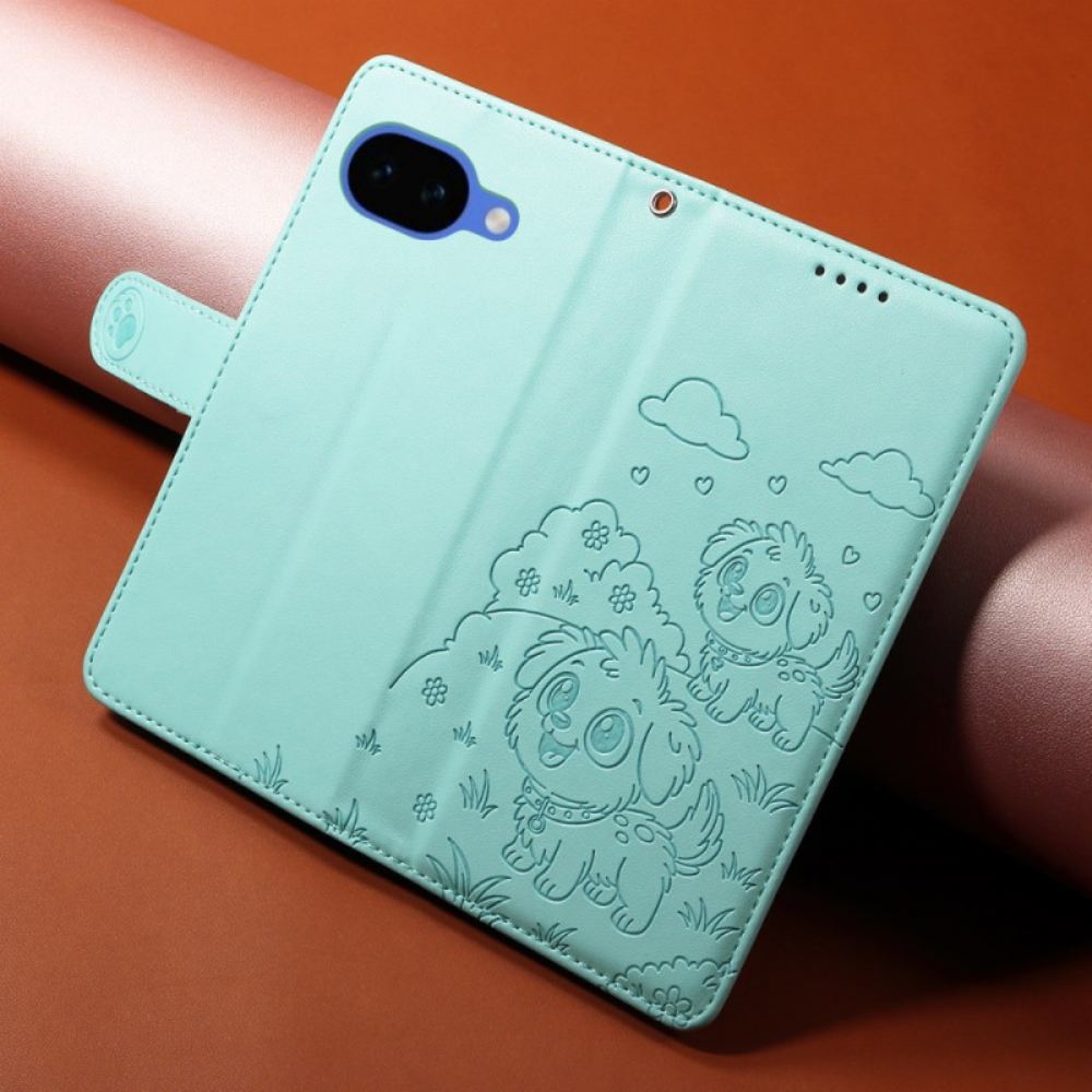 Kožený Kryt Google Pixel 10a Rfid Ochrana A Psí Vzor