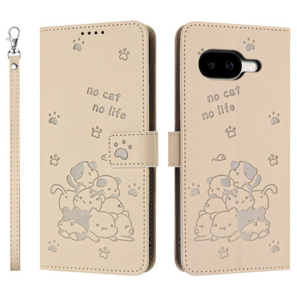 Kožený Kryt Google Pixel 10a Tištěný Kočičí Vzor