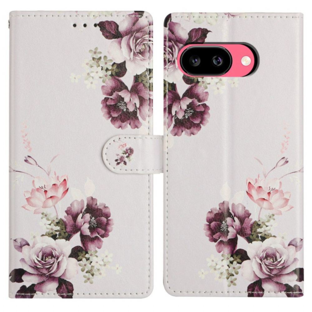 Kožený Kryt Google Pixel 10a Vzor Růžového Kříže