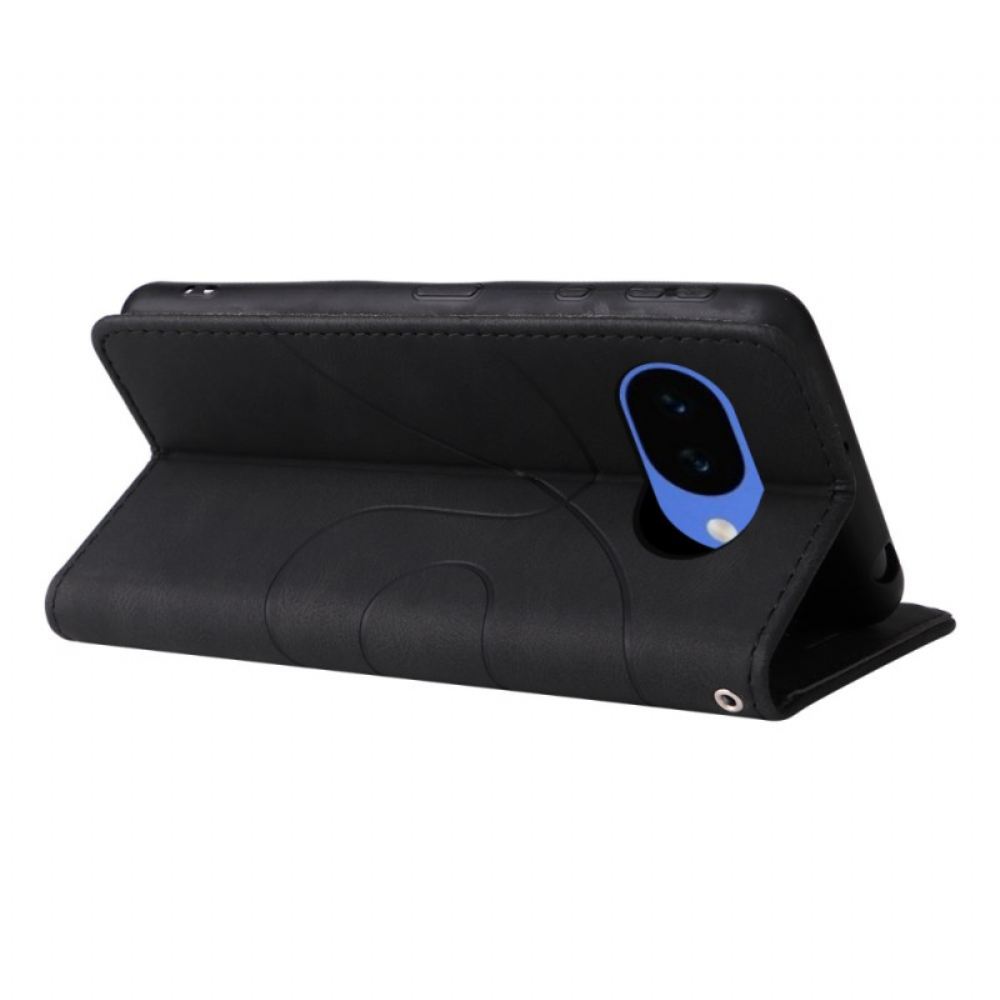 Kožený Kryt Na Google Pixel 10a Dvoubarevný Vlnitý Design